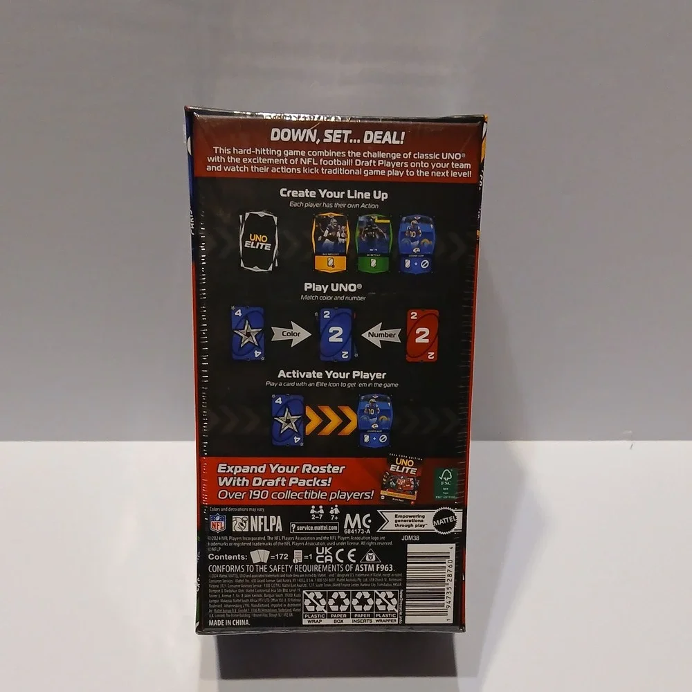 2024 UNO Elite NFL Card Game Starter Deck Pack Core Edition NEW Sealed